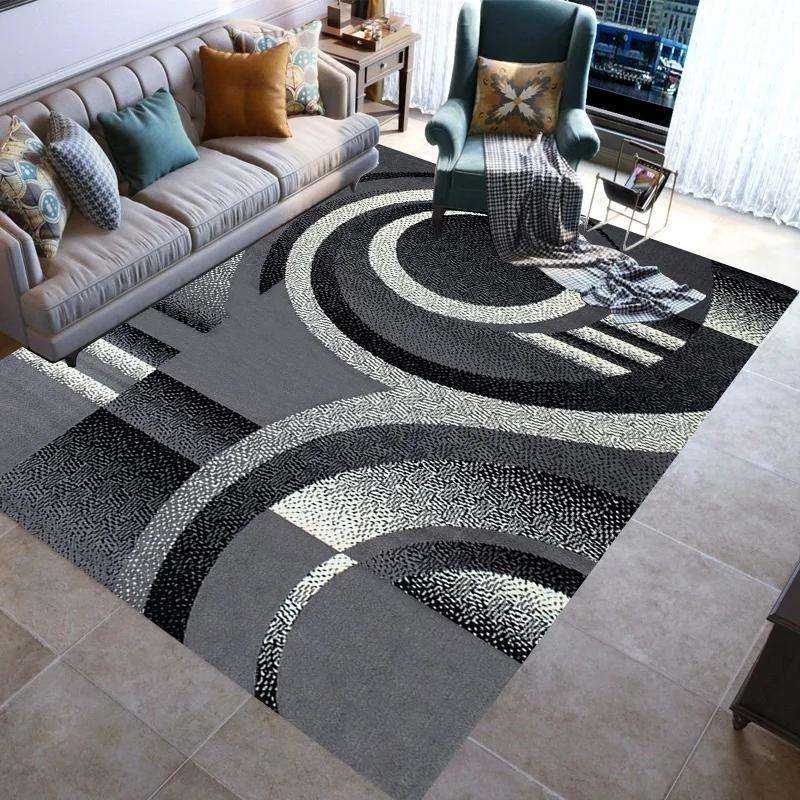 Stylish Geometric lines Washable Modern 3D Printing Carpet Mat for Living Room Bedroom Toilets Home Decoration Rugs