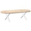 Vidaxl Coffee Table Legs, 2 Pcs, White, 60X(30-31) Cm, Steel