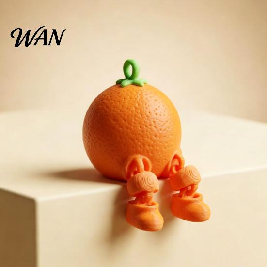 Creative Fruit Figurine 3D Printed Figure Collectible Cute Banana Orange Blueberry Cherry For Adults Shelf Ornament with Dangling Legs for Home Office
