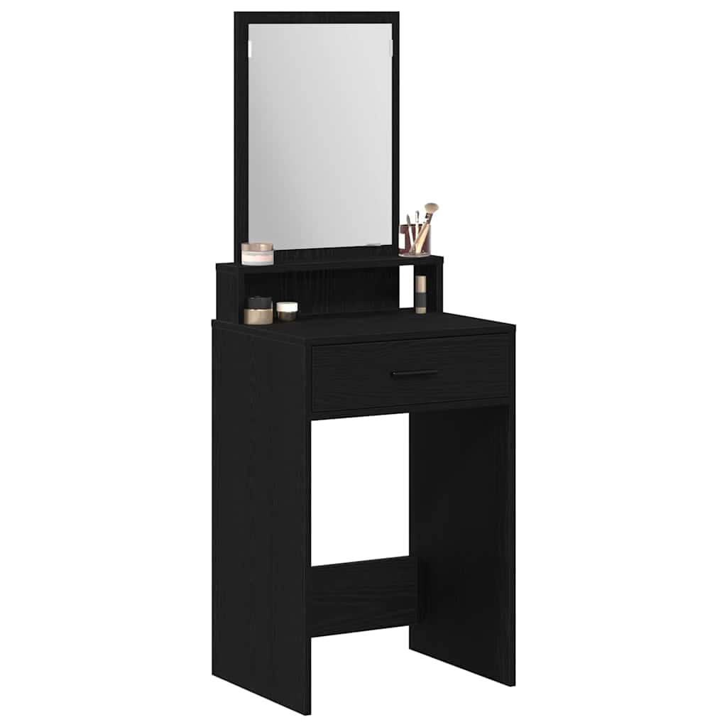 Makeup Table with Shelf Black Oak Look 50 x 41 x 140 cm
