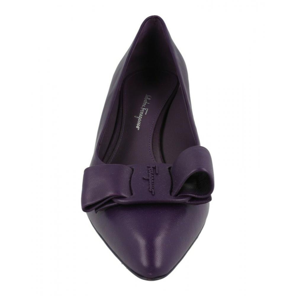 Salvatore Ferragamo Viva 55 Leather Pumps Purple