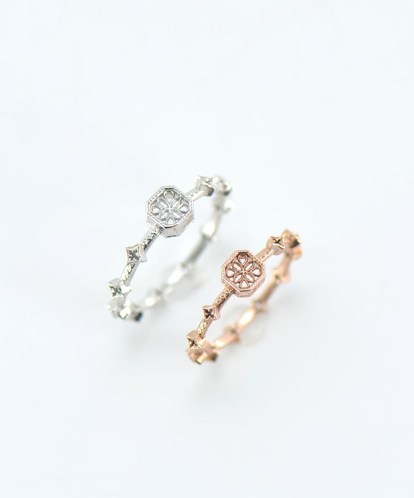 Vivus Ventana Diamant Slim Rose Gold Silver Ring