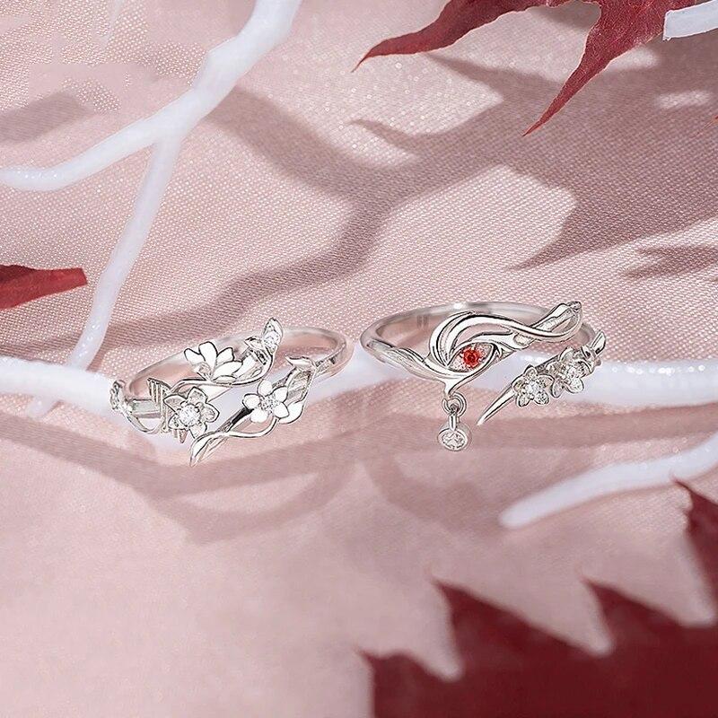Anime Tian Guan Ci Fu Yüzük Cennet Resmi Nimet Hua Cheng Xie Lian Ayarlanabilir Unisex Çift Yüzük Takı Aksesuarları Hediye