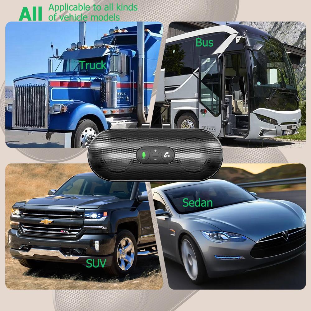 Zestaw samochodowy Bluetooth 5.4 Głośnomówiący Głośnik 6W Głośnik do osłony przeciwsłonecznej Odtwarzacz Mp3 Bezprzewodowy Odbiornik Muzyki Z Asystentem Głosowym