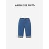 French Arielle De Pinto Autumn Girl Sunflower Denim Fashion Kids Pants Western Style All-Matching