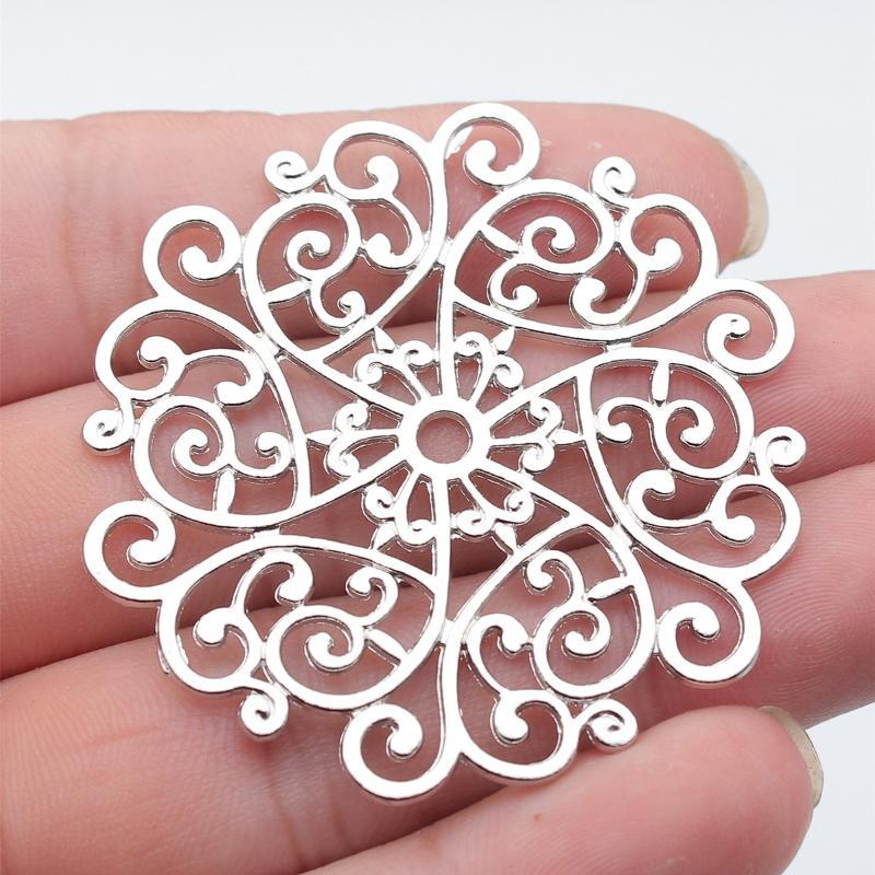 55X52Mm 5 Colors Mandala Pattern Charms Metal Pendant Diy Handmade Craft Jewelry Making Accessories