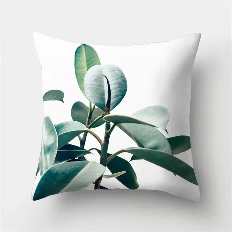 Tropical Plant Green Leaves Cactus Pillowcase Living Room Sofa Cushion Cover Office Bedroom Home Decorative Pillow Covers