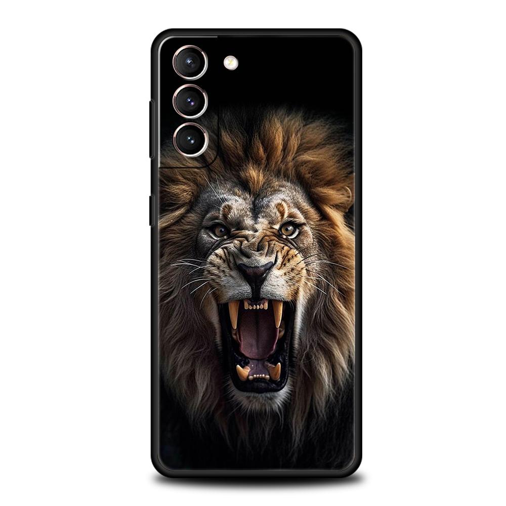 Leeuw Alfa Man Welp Hoesje voor Samsung Galaxy S24 S23 S22 S20 S21 FE Ultra S24 S23 S10 S10E S9 S8 Plus 5G Siliconen Telefoonhoes Tas