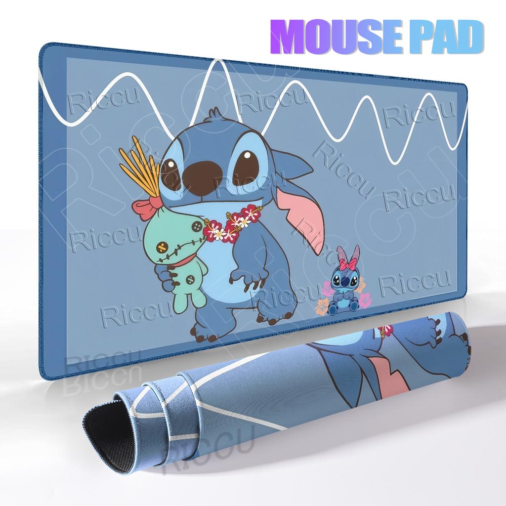 Cute Stitch Aesthetics Anime Mouse Pads XXL Computer Keyboard Carpet Gaming Offices Accessories Non-slip Mat Lockedge Rubber Pad