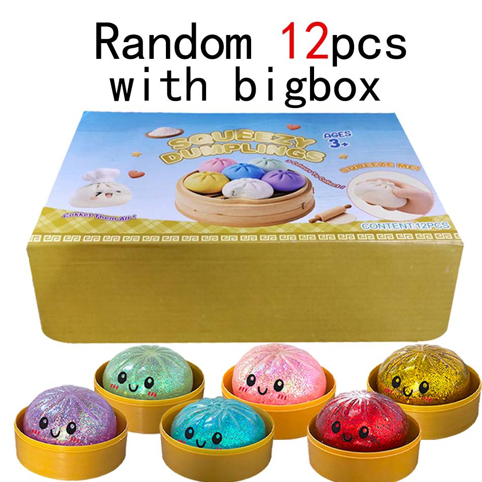 HOT! Push Bubble Colorful Dumpling Squishes Stress With Steamer Cute Anxiety Toy Soft Decompression Dough For Adults Prospector