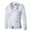 Spring Autumn Men's Leather Jacket Lapel Lace Up Leather Coat High Quality Fashion Casual Motorcycle Jackets Men