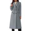Autumn Winter Warm Large Coat Women Vintage Cardigan Double Breasted Woolen Coat Women Long Sleeve Turn-down Collar Woolen Coat