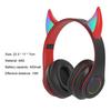 Bluetooth-compatible Headphone LED Devil Ear HiFi Glowing Cute Stereo Bass Wireless Headset