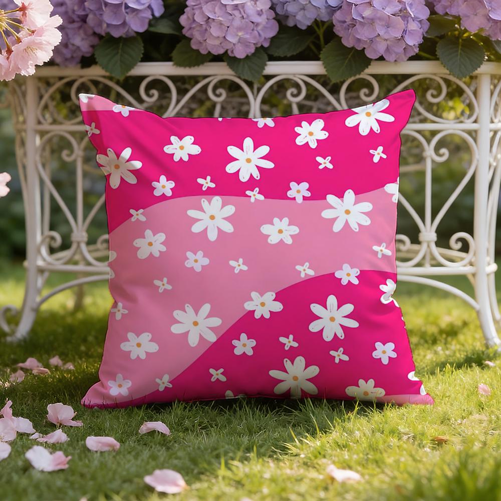 Colorful Daisies Cushion Cover Home & Car Dual-Scene Pillow Cover: Reversible for Premium Comfort