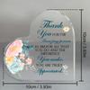 2D Flat, Heart-Shaped Acrylic Thank You Gift Desk Decor Plaque, Inspirational Message & Floral Thank You Card-like Design, Suitable for Wall Decoratio