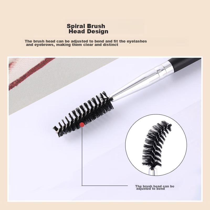 UPLUS Multifunctional Dual-Ended Eyebrow and Lash Makeup Brush, Angled Spiral Brush, 1 pack