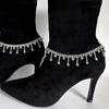 High-End Rhinestone Tassel Anklet: European & American Fashion Jewelry