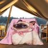 1pc Cat Floral Outdoor Blanket Soft Flannel Cozy for Travel & Camping All Season