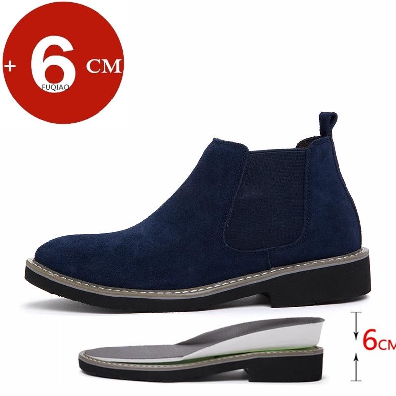 

Модная обувь больших размеров 48 для мужчин, обувь на платформе, ботинки челси, 6 см, обувь с невидимой внутренней вставкой для увеличения роста, мужская обувь для увеличения роста, мужские ботинки из замшевой кожи 36