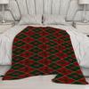 Argyle Pattern Blanket Microfiber Flannel Cover Blanket Bedroom Living Room Sofa Soft And Comfortable Home Decoration