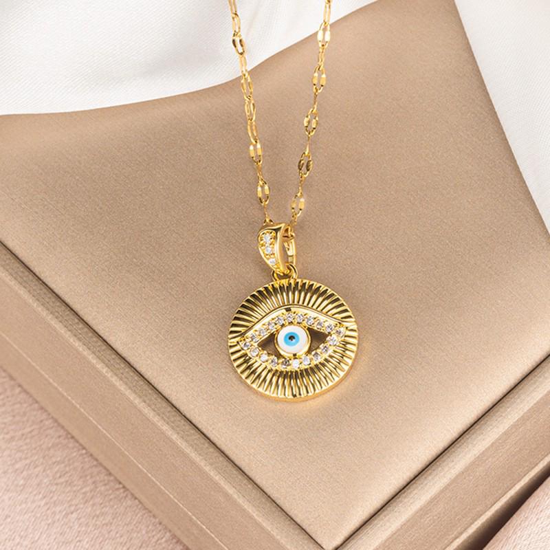 Exquisite Micro-Inlaid Full Diamond Real Gold Titanium Steel Necklace - Women's Luxury Clavicle Chain