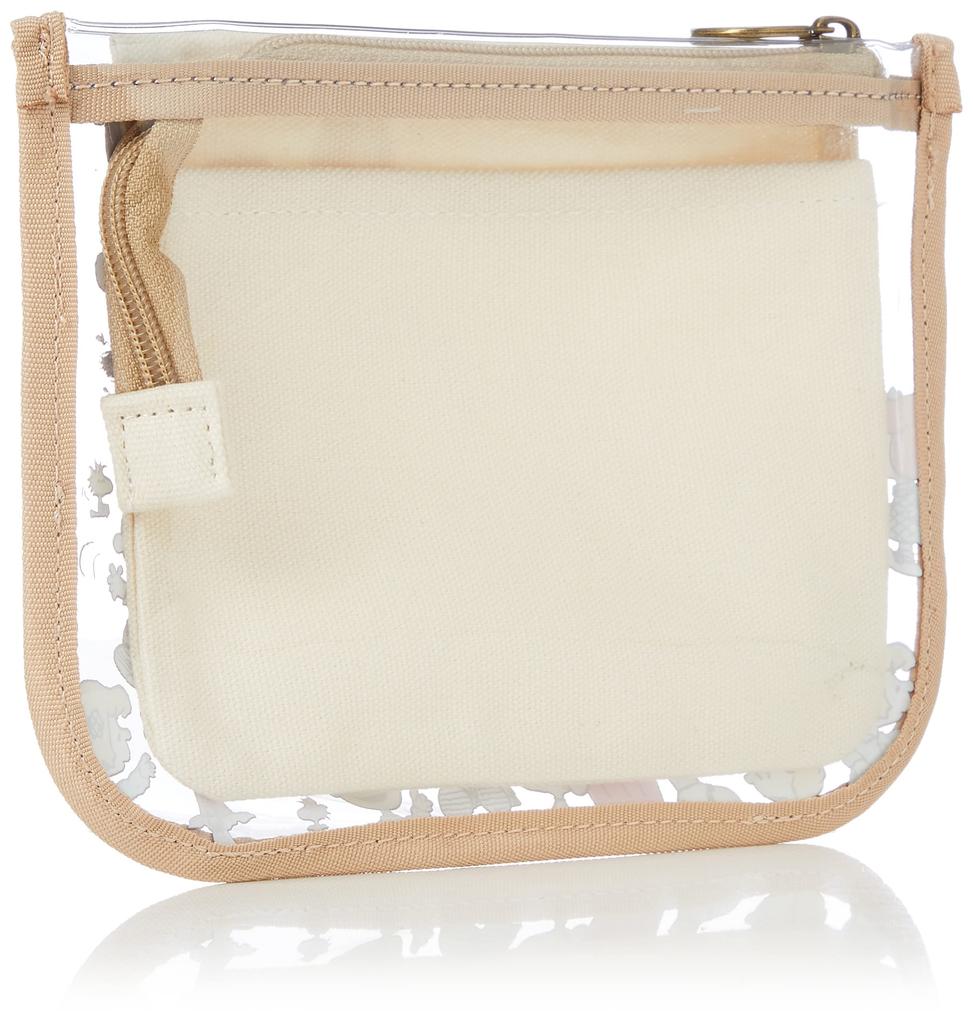 SNOOPY Flat Makeup Travel Small Item Makeup Pouch, Pouch, Pouch, Organizer, Pouch, snoopy0270, Women's, Off-White (SPZ-2631)