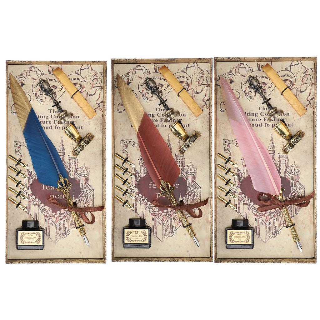 Quill Pen Set  Writing Drawing Dip Pen Students Teacher Antique Calligraphy Vintage Gift