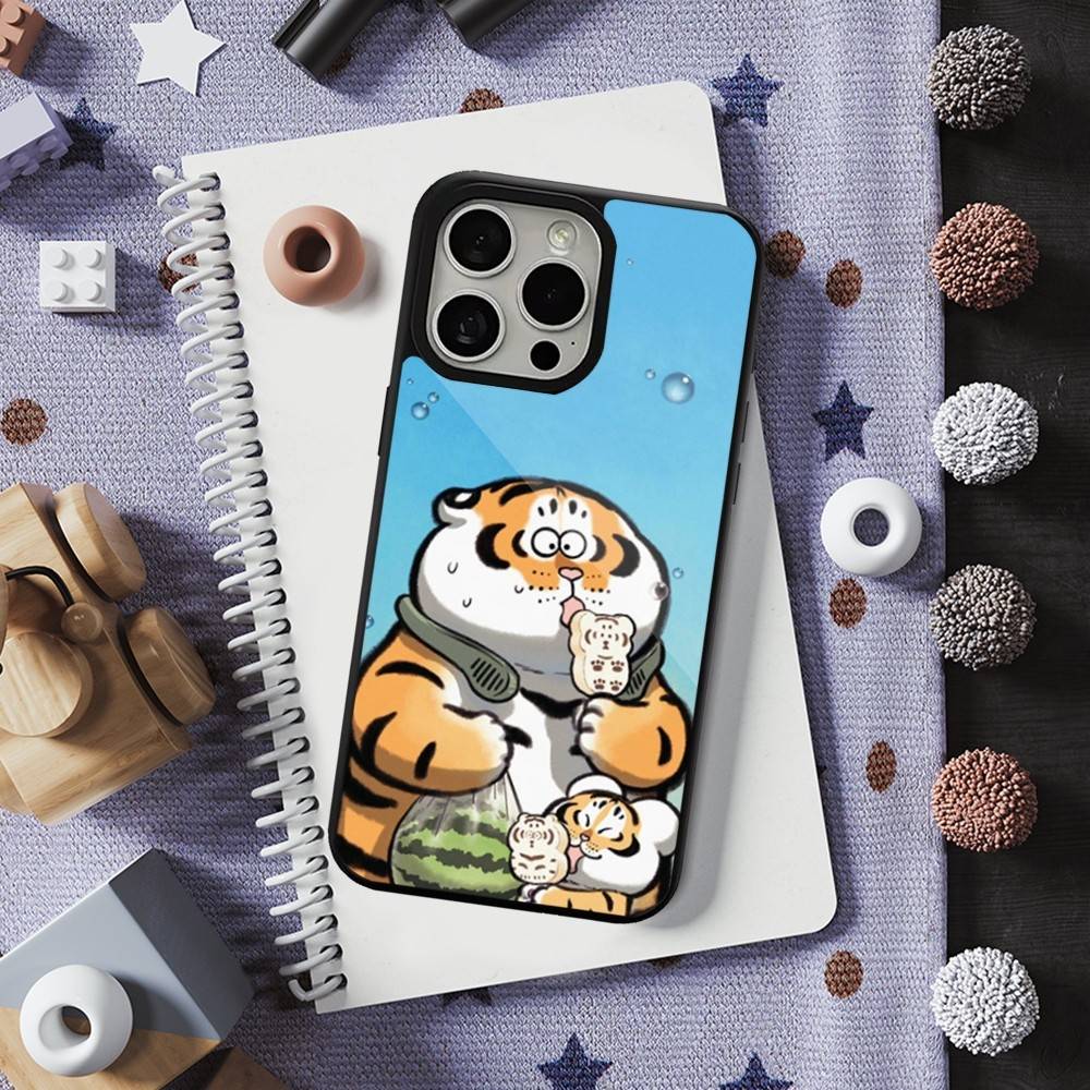 Cute Art Cartoon Tiger For iPhone 15,16,17,14,Plus,12,Pro,Mini,13,Max,11,For Magsafe,Magnetic Wireless Charging Case