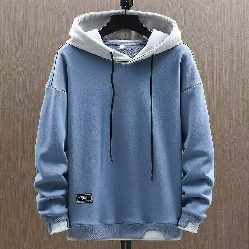 Fake Two-piece Loose Sweater Men's Trend Men's Autumn and Winter Loose Hooded Jacket