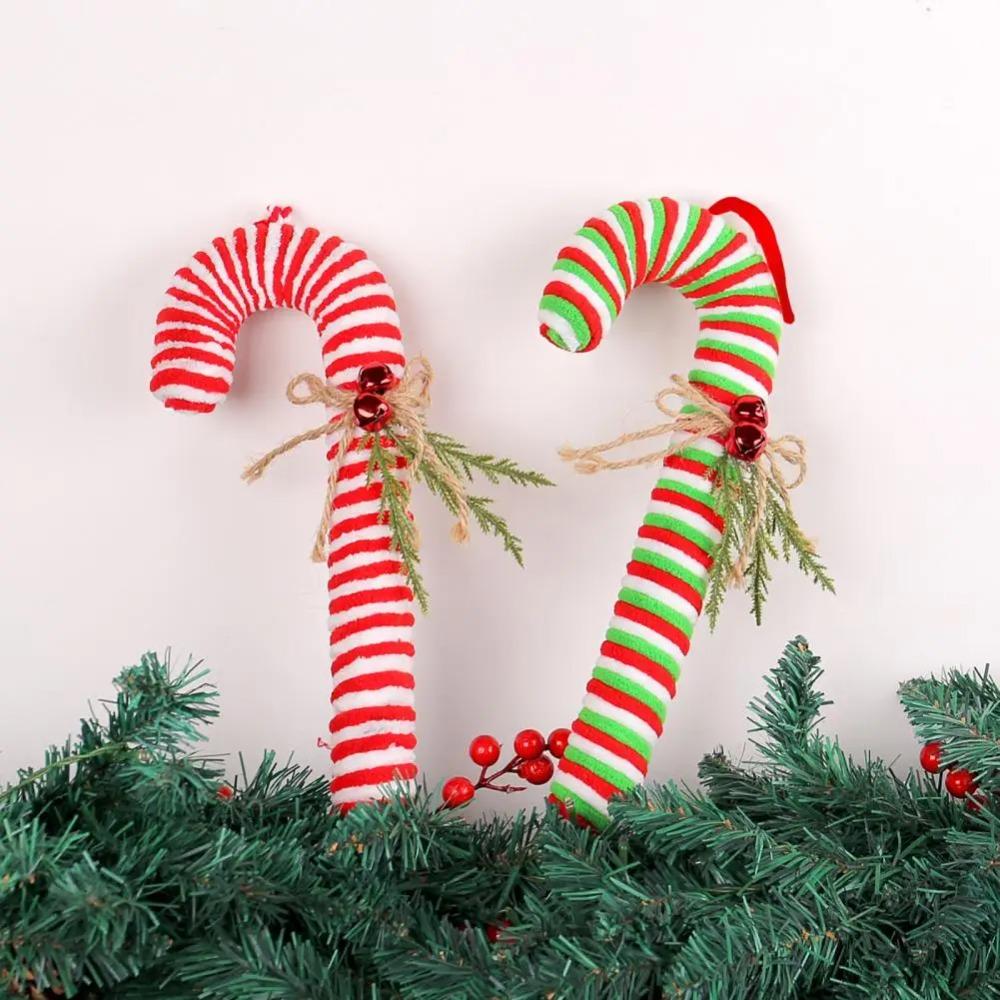 Red and White Candy Christmas Cane Cartoon Plush Cane Candy Home Christmas Decoration