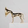 Creative Gold Horn Dog Figurine Decor Light Luxury Modern Bedroom Metal Animal Art Crafts Living Room Decoration Accessories