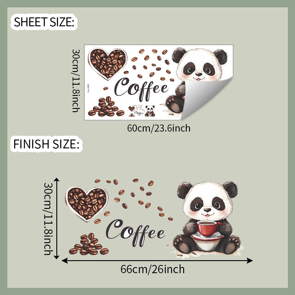 

Наклейки для украшения атмосферы кофейни с Катонским Маленьким Пандой, пьющим кофе