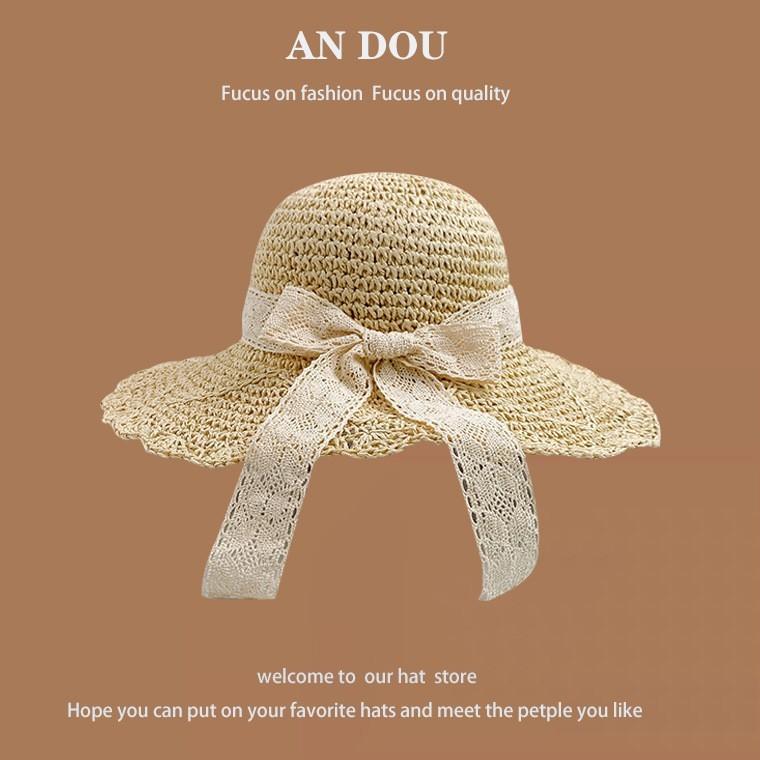 Summer Straw Hat Women's Foldable Versatile Sunscreen Sun Hat Sun Hat Children's Basin Hat Japanese Literary Fisherman