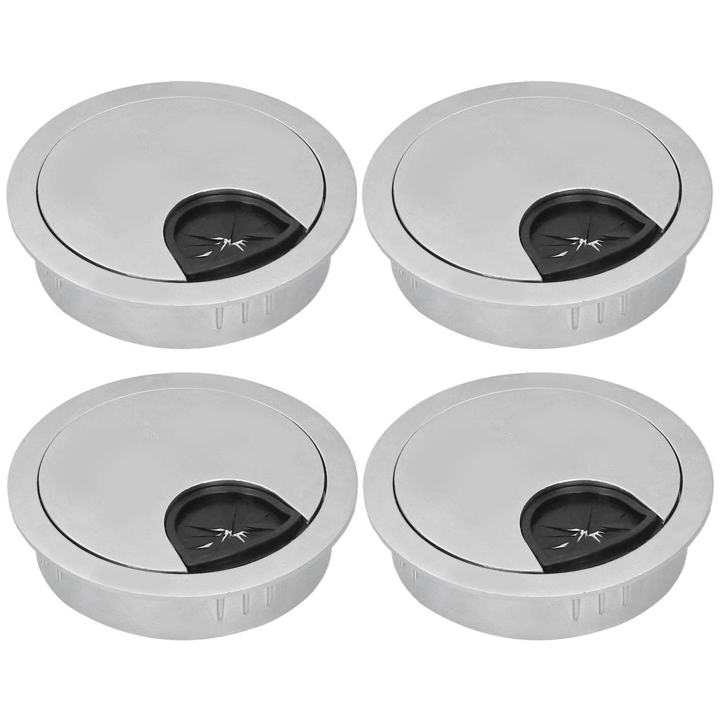 4 Set Desk Cable Wire Grommet PC Computer Desk Cord Grommet Cable Hole Cover Organizers53 Brushed