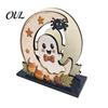 Decorative Wood Tissue Stand Halloween Napkin Holder, Vintage Rustic Dispenser Organizer, Spooky Ghost Stable Log Base Holder Black Cat Boo