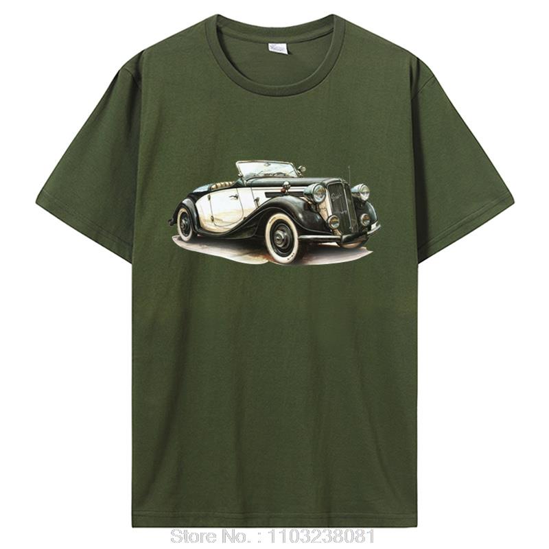 Classic Car Tops T Shirt Classic Car Pattern TShirt For Unisex Creative Graphic Clothing Oneck Custom Printed Cotton Tshirt