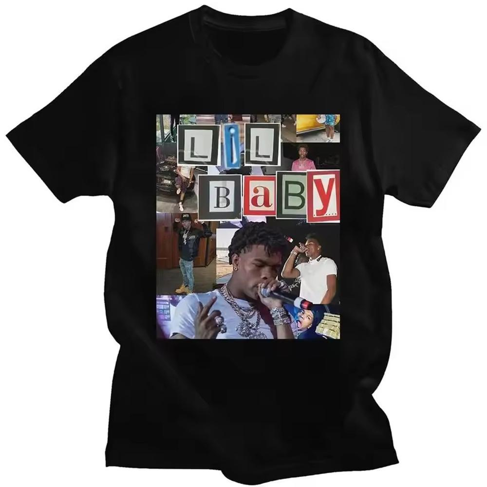 Hip Hop Rapper Lil Baby Graphic Print Unisex Clothing Tee Shirt Homme New Short Sleeve Round Neck Printing Pullover TShirt 50384