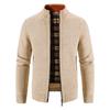 Autumn and Winter Men's Plus Velvet Thick Stand-up Collar Cardigan Sweater Warm Sweater Coat Zipper Cardigan Men's Trend