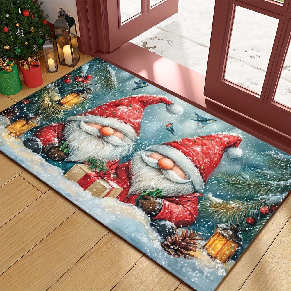 

Holiday Gnome Welcome Doormat, Non-Slip Rug, Durable Polyester Mat for Doorway, Bathroom, Balcony, Christmas Decor 40x60cm