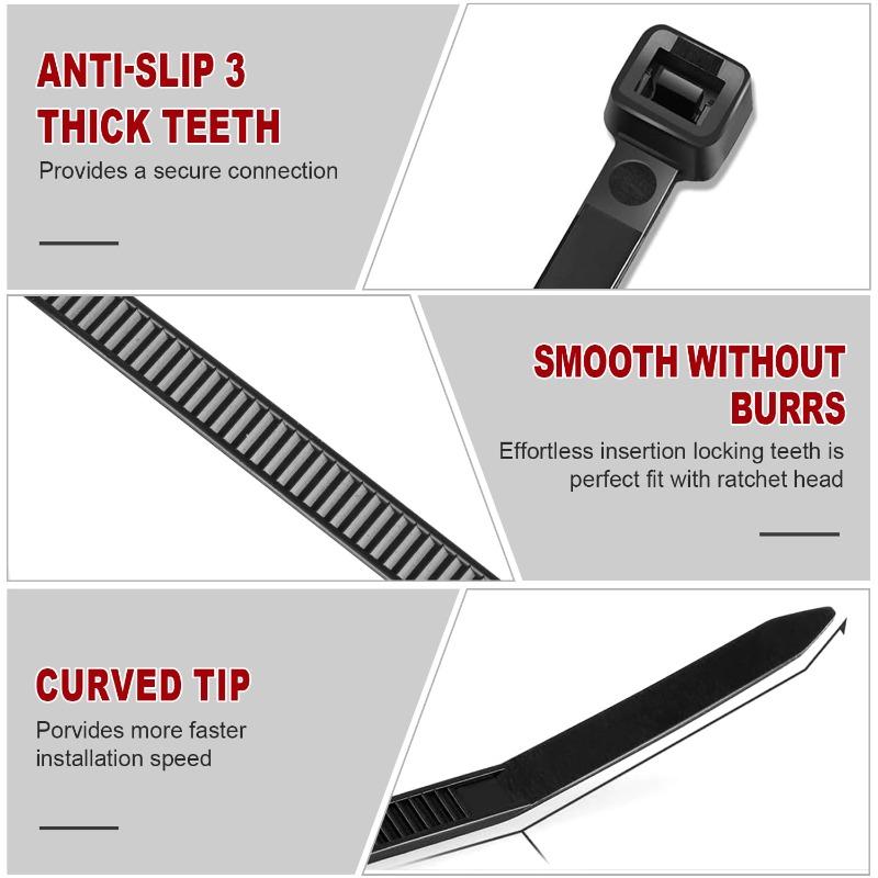 Self-locking Cable Ties Plastic Clamp Cord Ties Straps Adjustable Cables Fastening Plastic Clamp Heat Resistant Wire Zip Tie