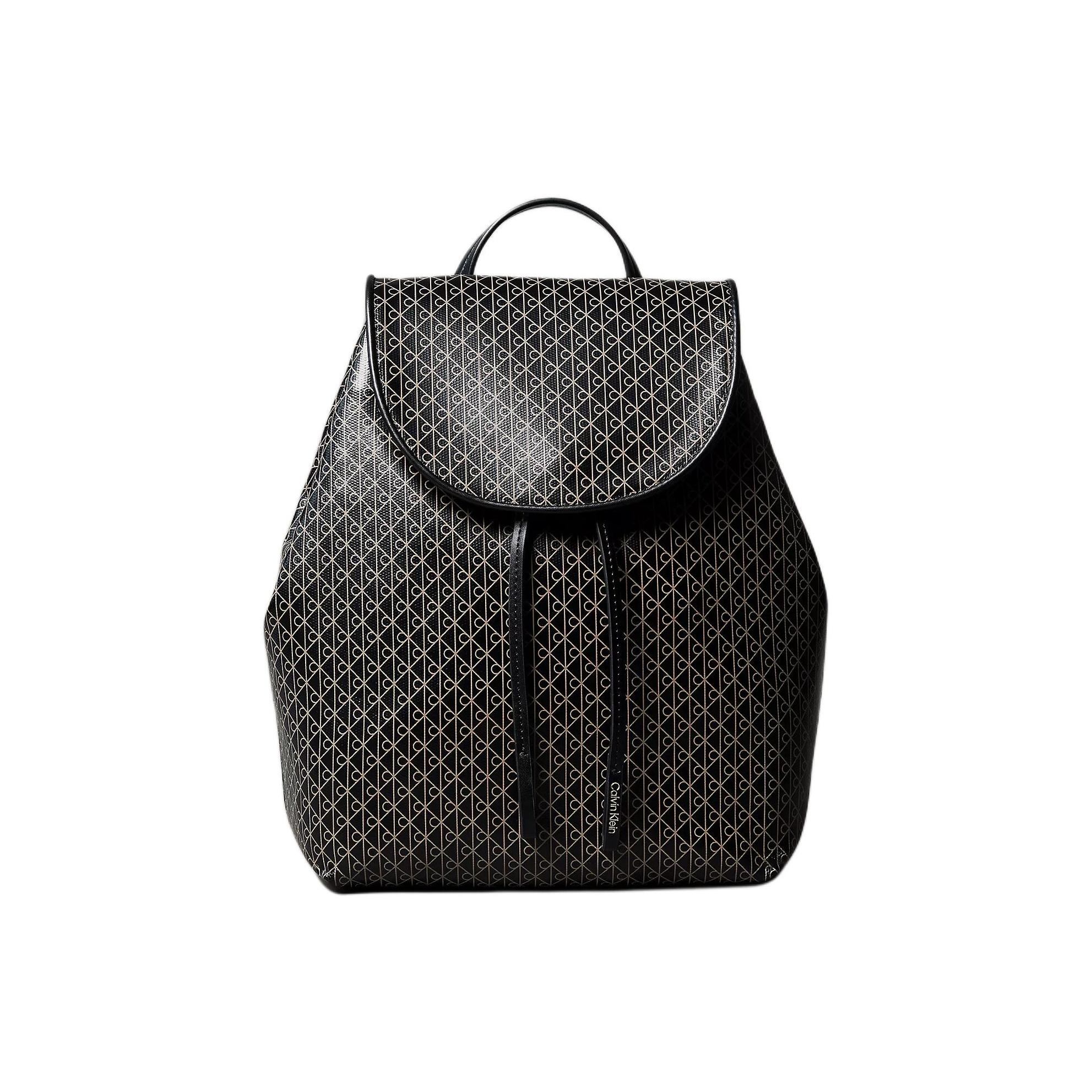 

Calvin Klein Logo Pattern Top Flap Polyester Backpack Women backpack Black 4F3271G-2XA Basic Set (Bag)