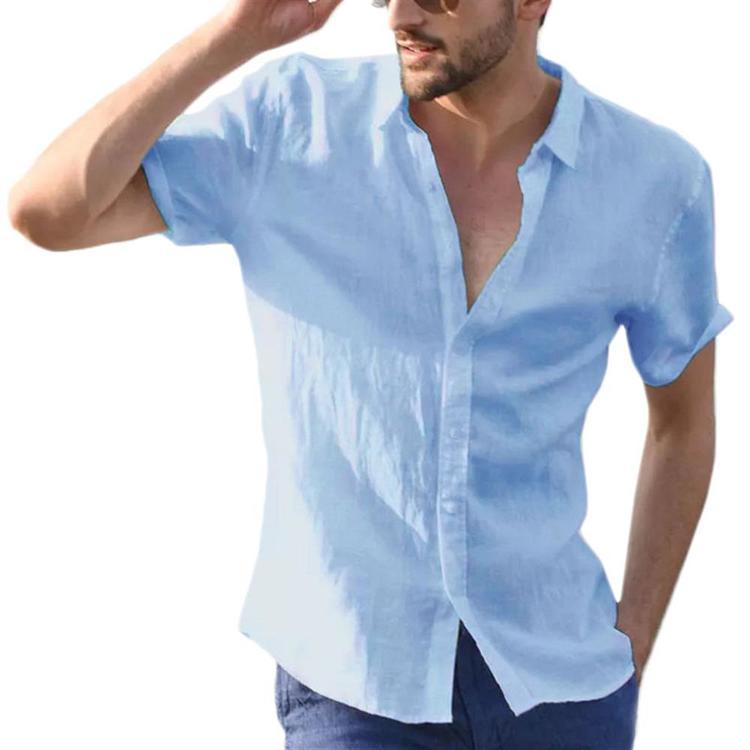 Summer Mens Holiday Beach Plain Button 