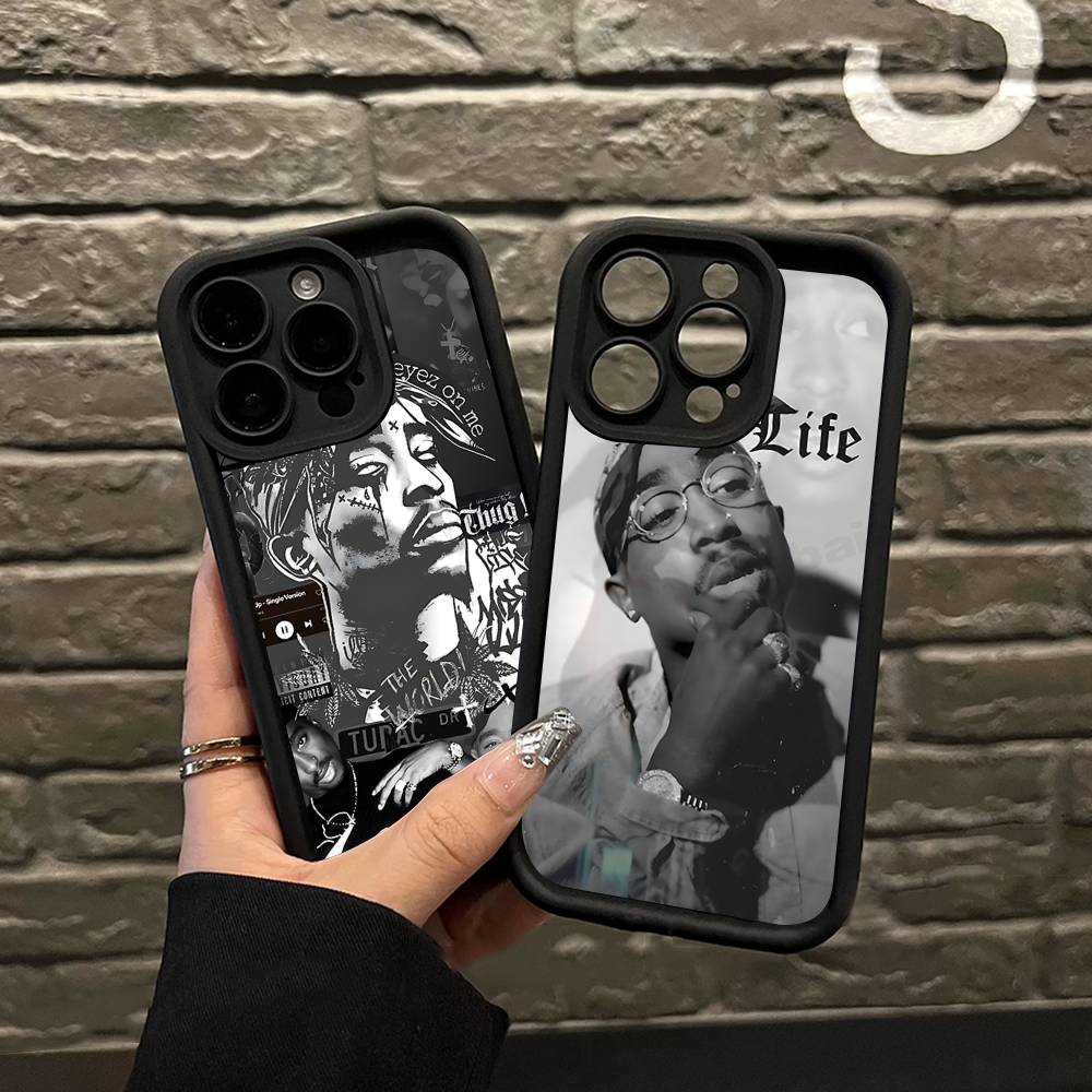 2Pac Hip Hop Singer Phone Case For IPhone 17 16 15 14 13 12 11 Pro Max Mini Plus Soft TPU Back Cover