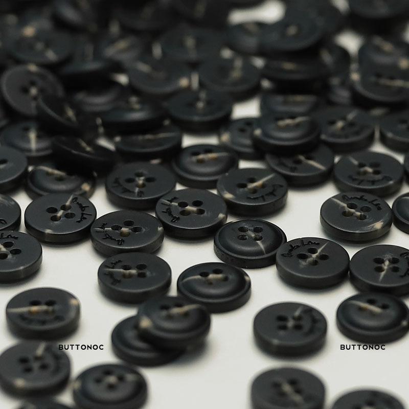 5Pcs Black Four-Eyed Button Alphabet Stick Flower Resin Clothing Accessories Knitted Cardigan Shirt Sleeve Collar Small Button