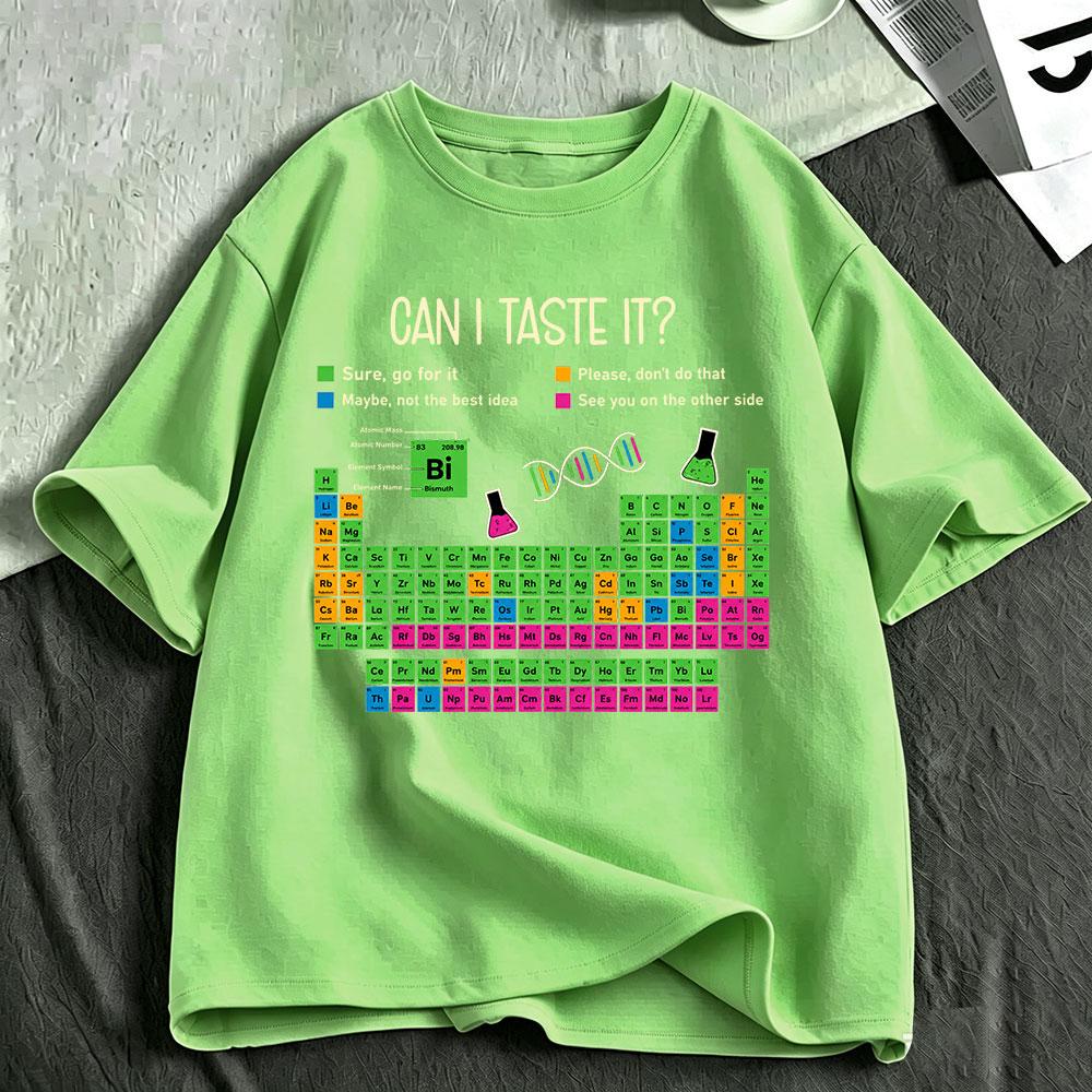 Can I Lick It Periodic Table Chart Science Teacher Funny Meme T Shirt Unisexs Unisex Fashion Cotton Oversized Short Sleeve TShirts