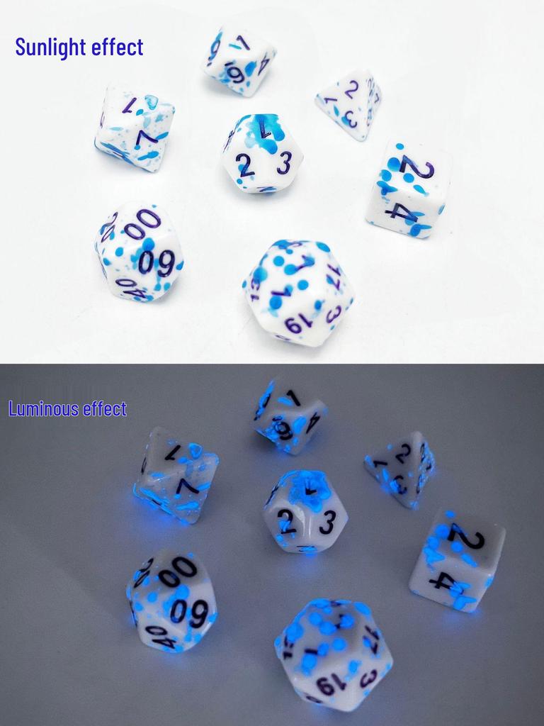 Temperature Sensitive Blood Spot Red & Colorful Earth Role-Playing Dice Set