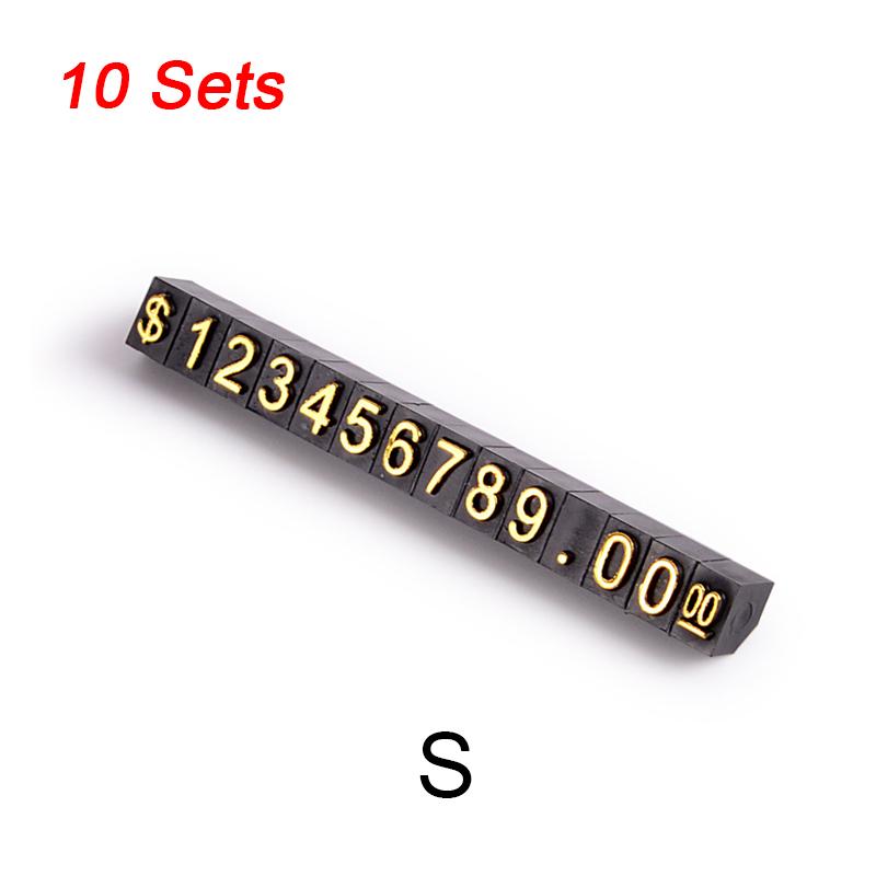 

10 комплектов небольших наборов для прилавков, логотипы магазинов, ценники, ювелирные изделия, розничная торговля, регулируемые, прочные, доступно несколько вариантов S золотой