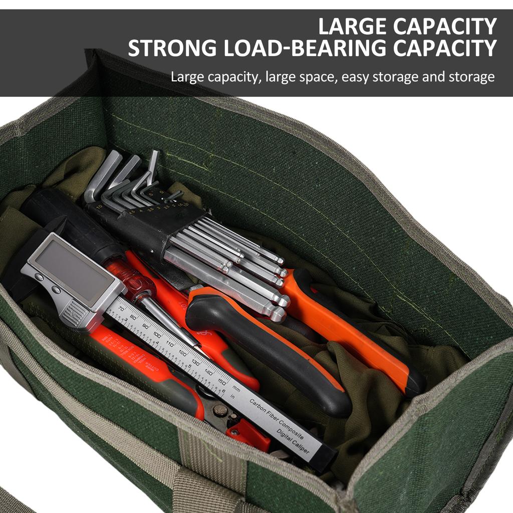 Large Thickened Wear-resistant Maintenance Tool Storage Bag Multifunctional Portable Tool Bag Large Capacity Bag Green 084-1