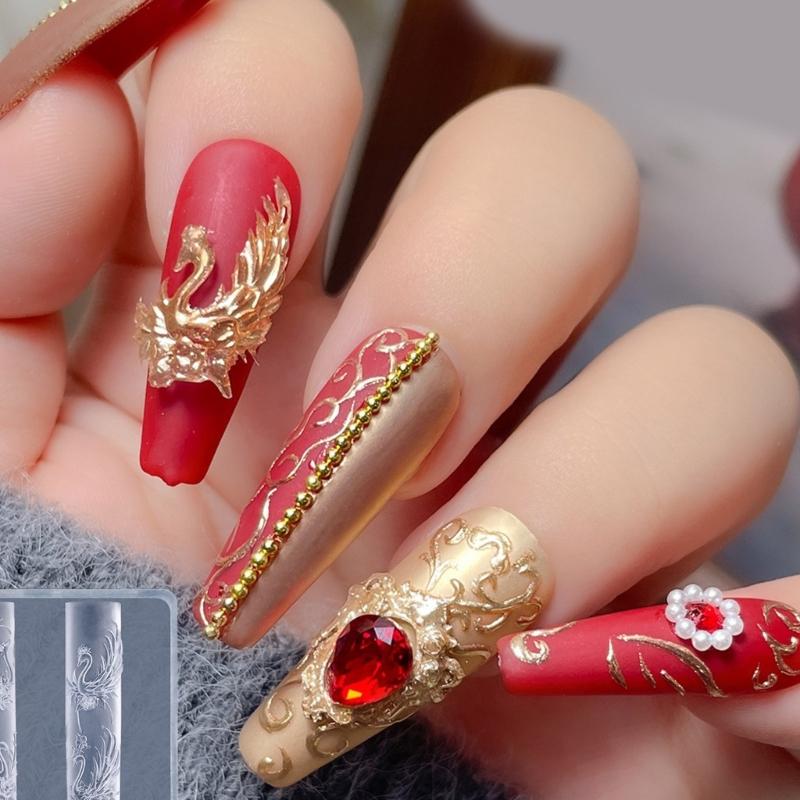 Multipurpose 3D Nail Art Silicone Mould with Butterfly and Moon Patterns Decoration for Crafting Unique Acrylic Nails