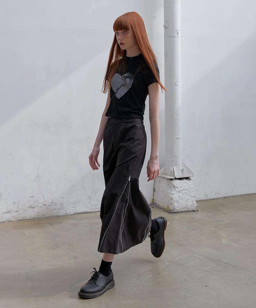 Richt Washed Zipper Skirt